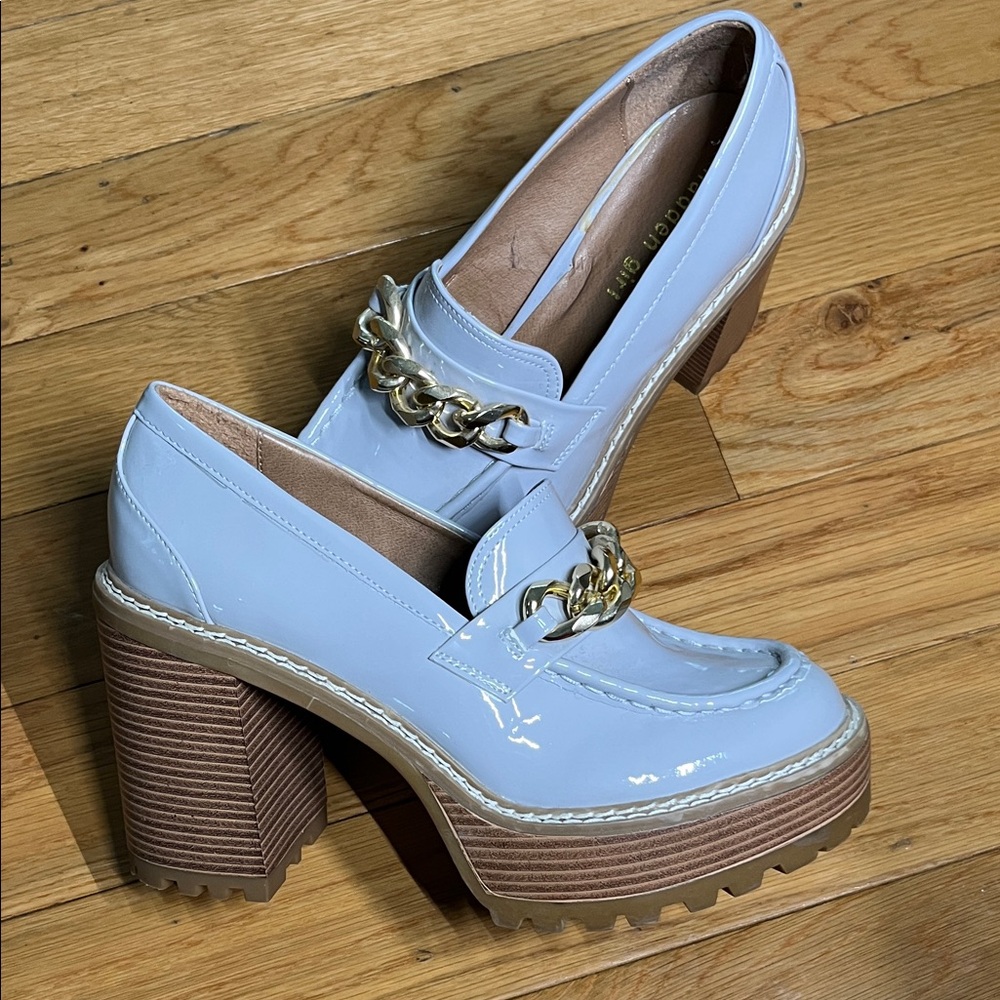 Madden Girl Light Gray Platform Loafers
